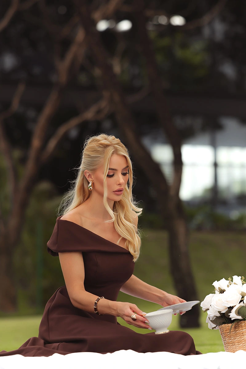 Miss Misses - Vestido Antonia Marrom - 54748214