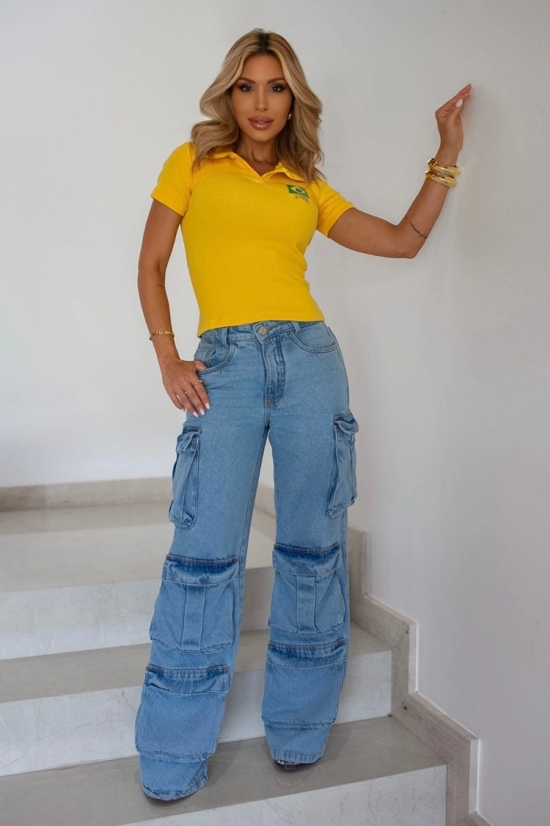 ZNG - Brazil Yellow Polo Shirt - BLU327