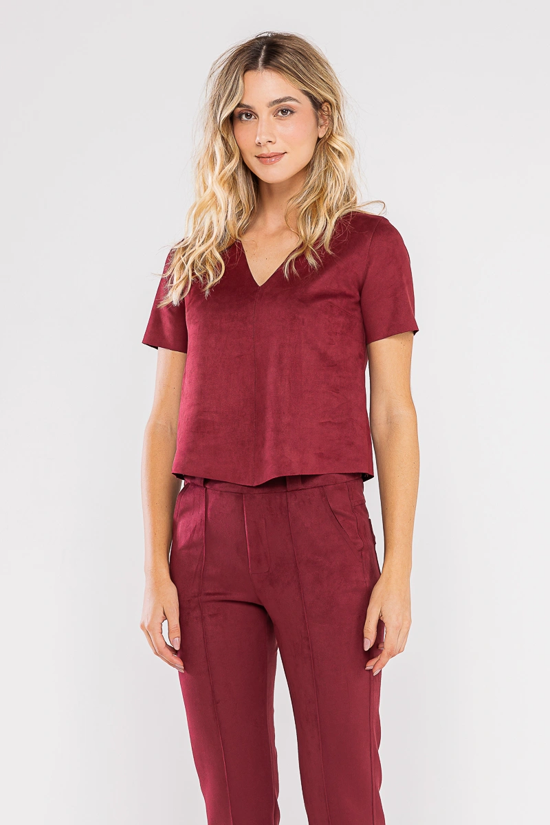 Hidrogênio - BLUSA DECOTE V COM COSTURA ABERTA BORDO - 20740097