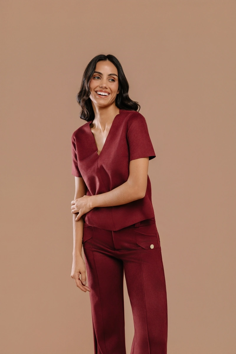 Hidrogênio - BLUSA DECOTE V COM COSTURA ABERTA BORDO - 20740097