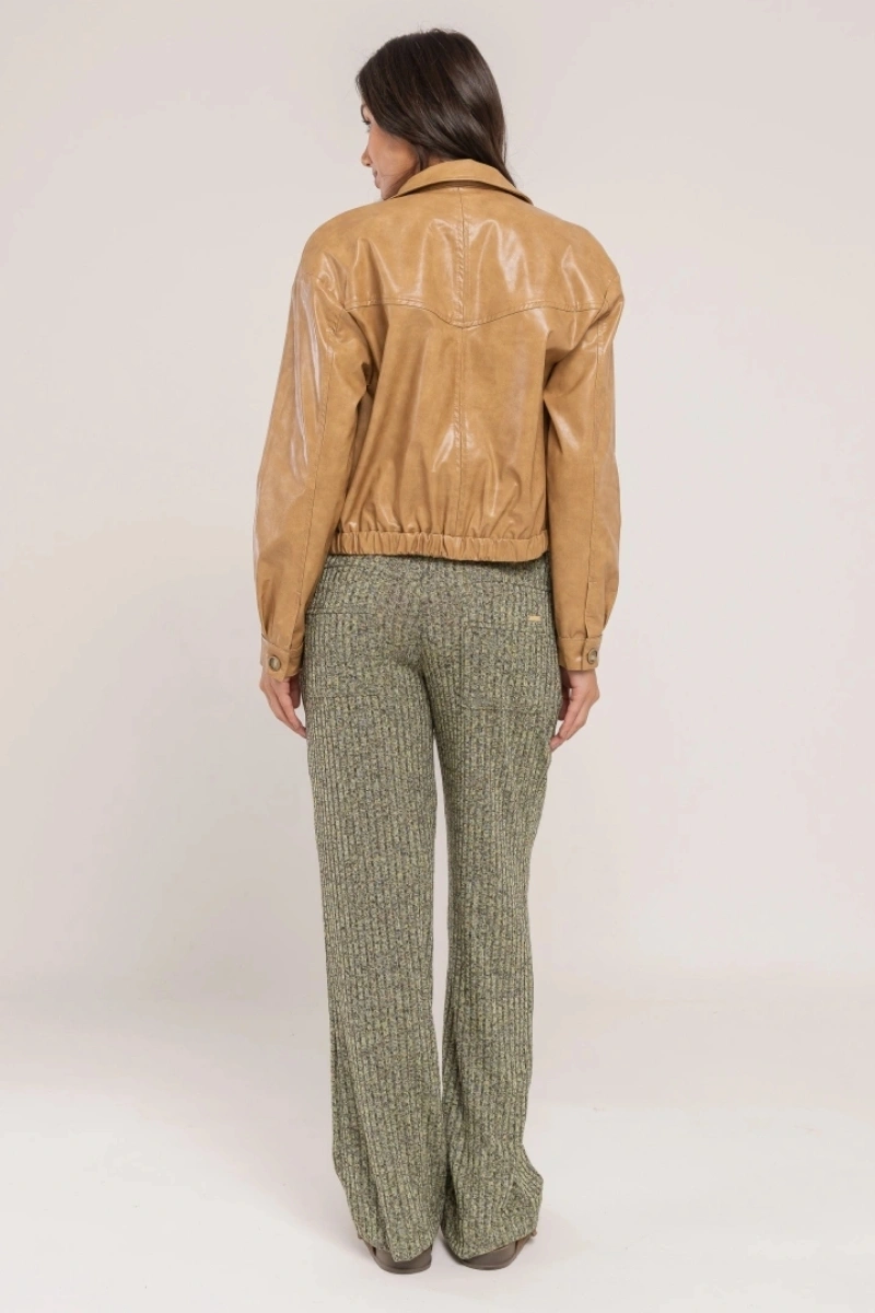 Hidrogênio - JAQUETA PU MANGA LONGA REGULAR CAMEL - 20726611