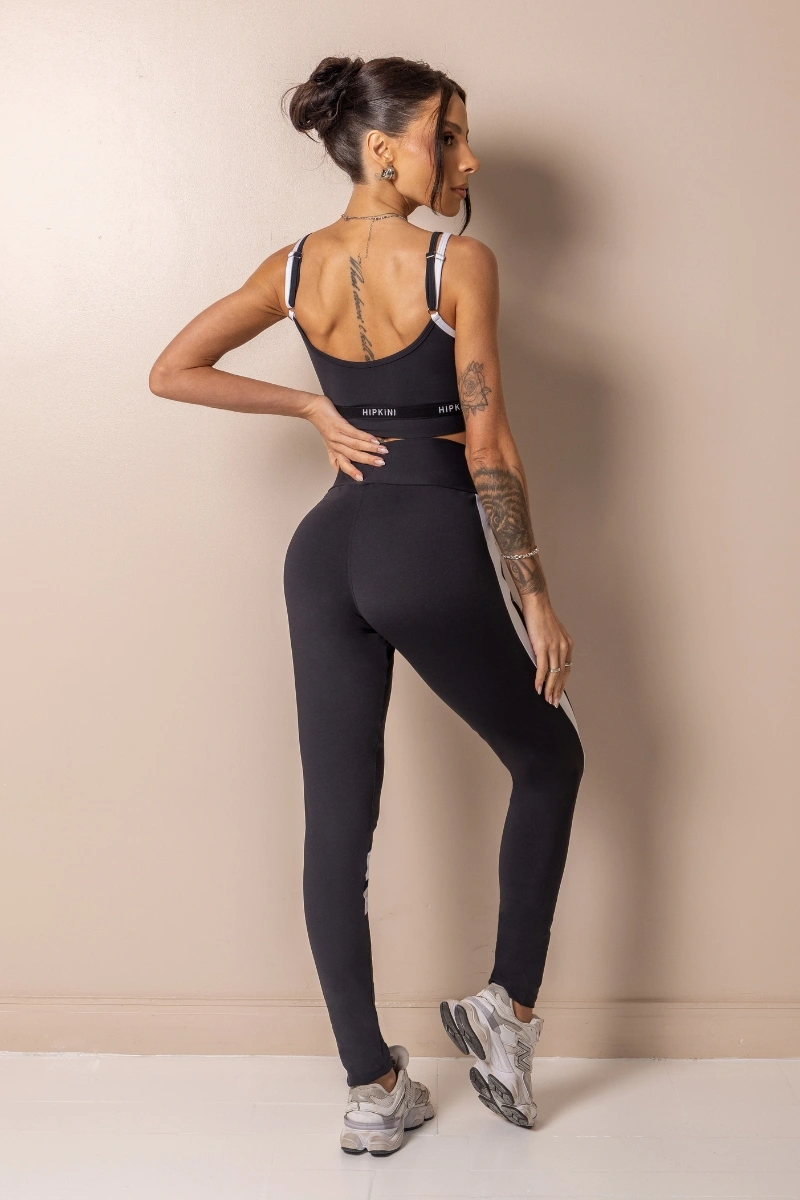 Hipkini - Legging Fitness Posh Preta com emborrachado - 33331721