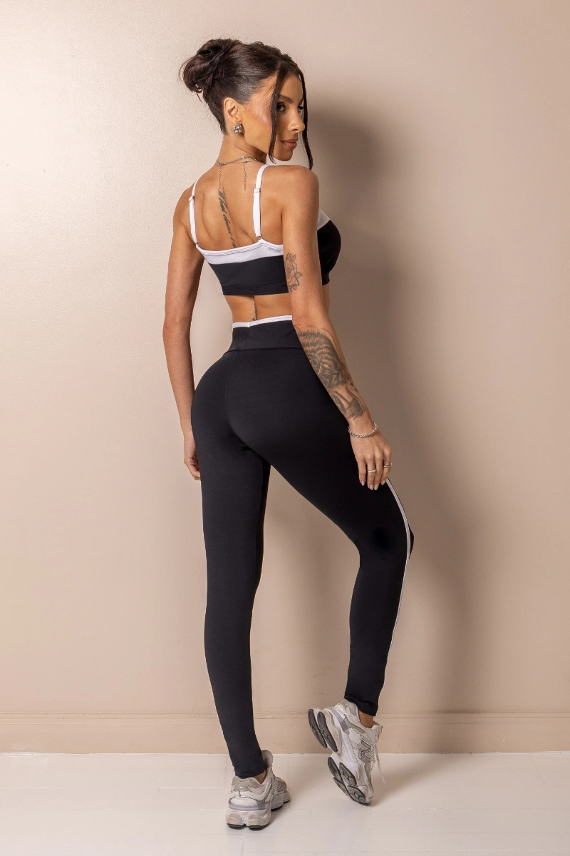 Hipkini - Posh Black Fitness Legging with silk - 33331724