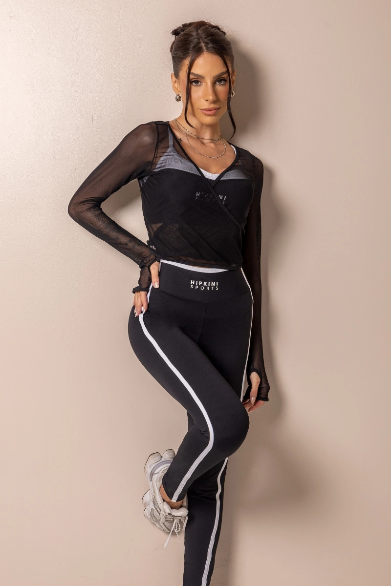 Hipkini - Posh Black Fitness Shirt with tulle - 33331725