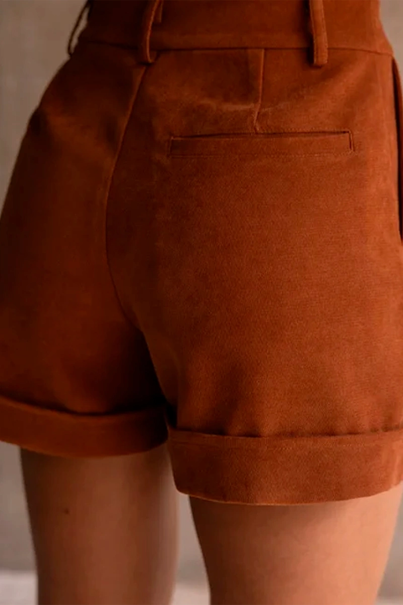 Dot Clothing - Shorts Dot Clothing Ellie Vest Camel - 2996MARROM