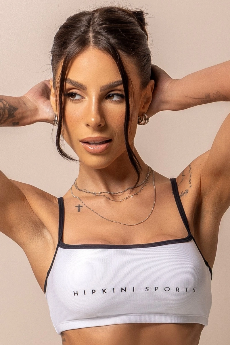 Hipkini - White Posh Fitness Top with Thin Straps - 33331732