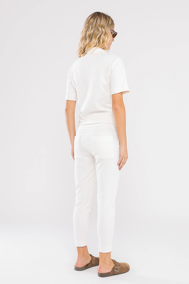 Hidrogênio - BLUSA POLO MG CURTA MALHA TRABALHADA OFF WHITE - 20732018
