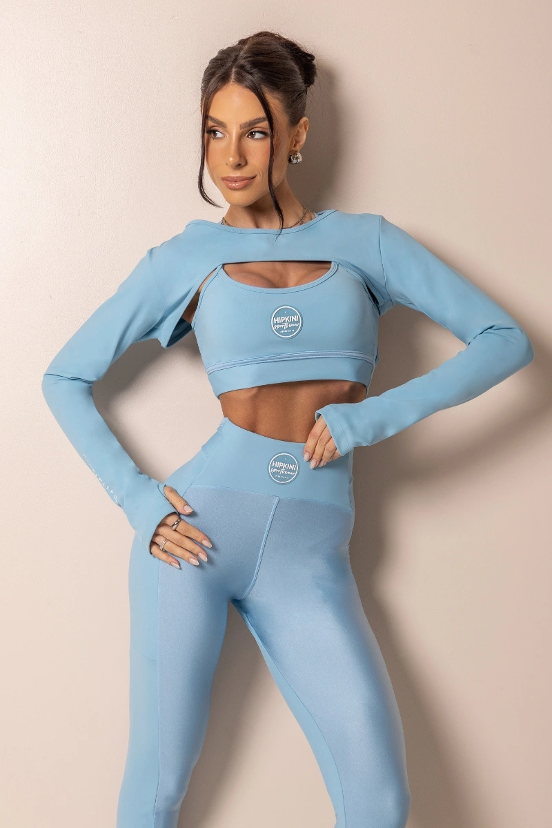 Hipkini - Baby Blue Posh Fitness Blouse - 33331762