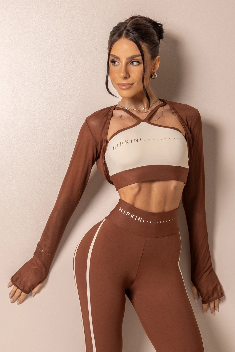 Hipkini - Fitness Posh Chocolate Tulle Blouse - 33331543
