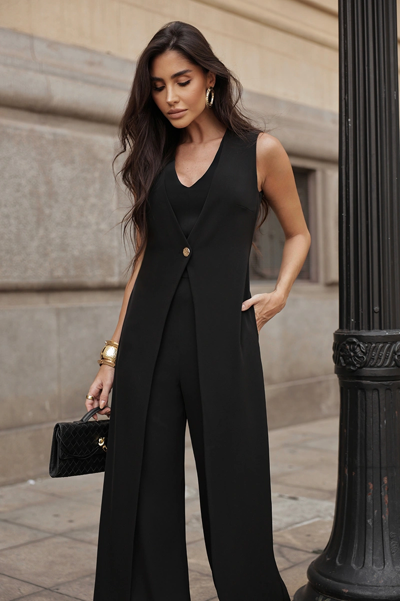 Dot Clothing - Macacão Dot Clothing Dana Duplo Alfaiataria Preto - 2992PRETO