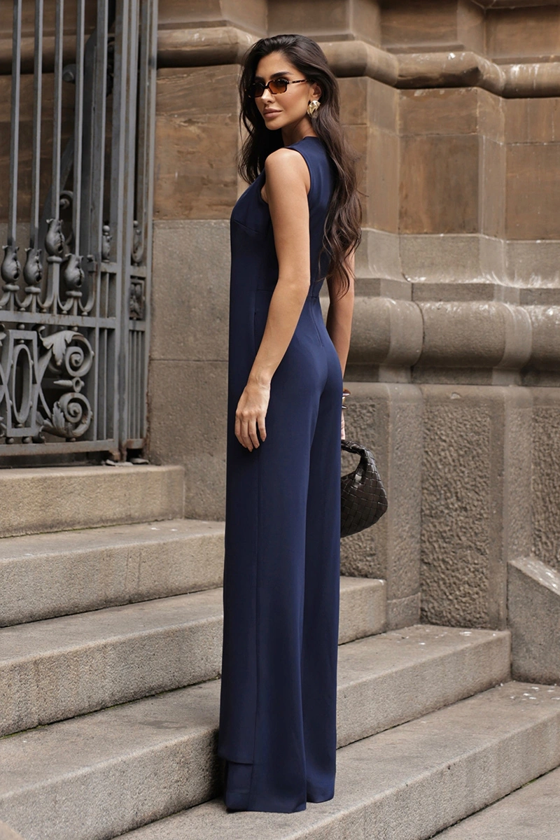 Dot Clothing - Macacão Dot Clothing Dana Duplo Alfaiataria Marinho - 2992AZUL