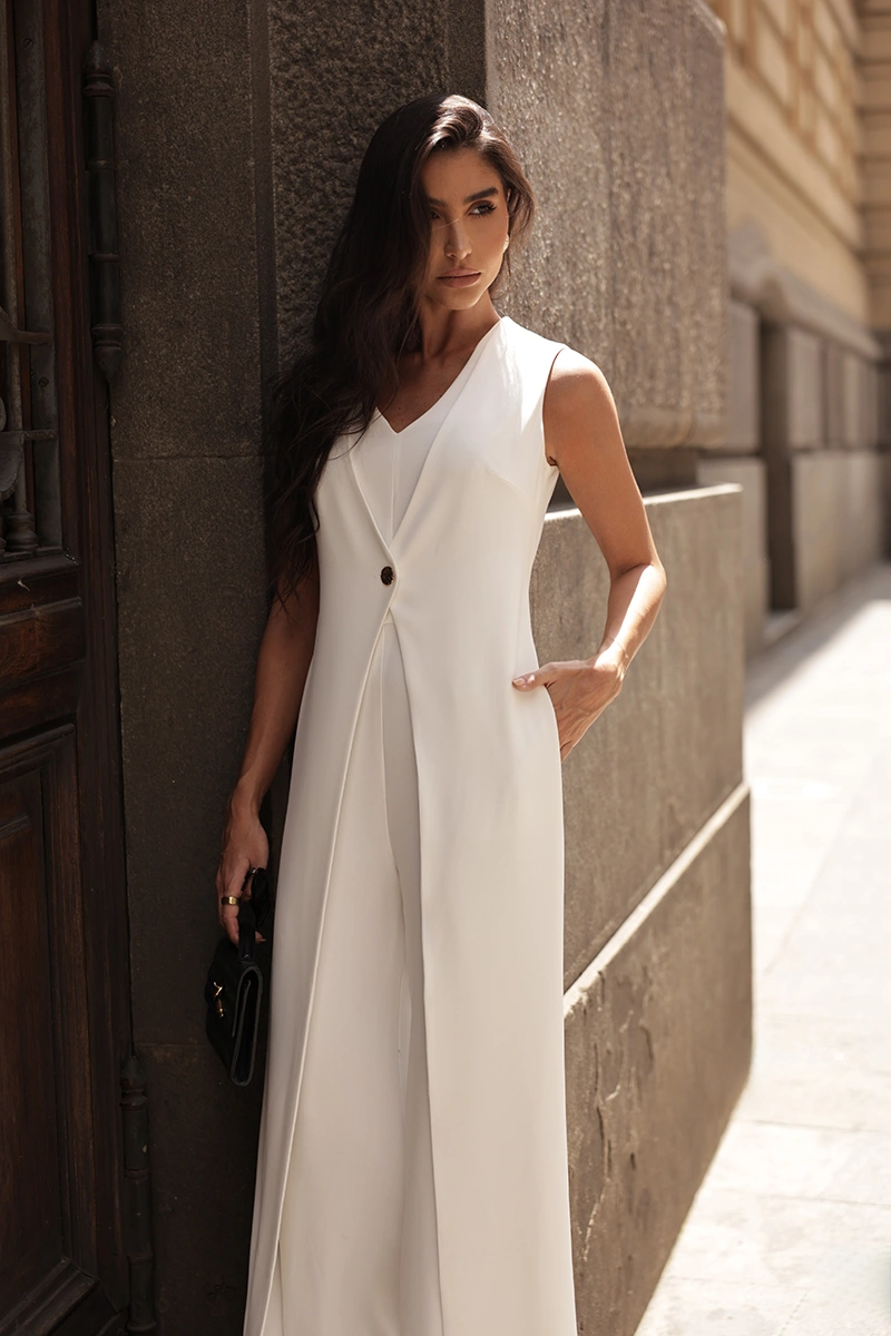 Dot Clothing - Macacão Dot Clothing Dana Duplo Alfaiataria Off Whitw - 2992OFF