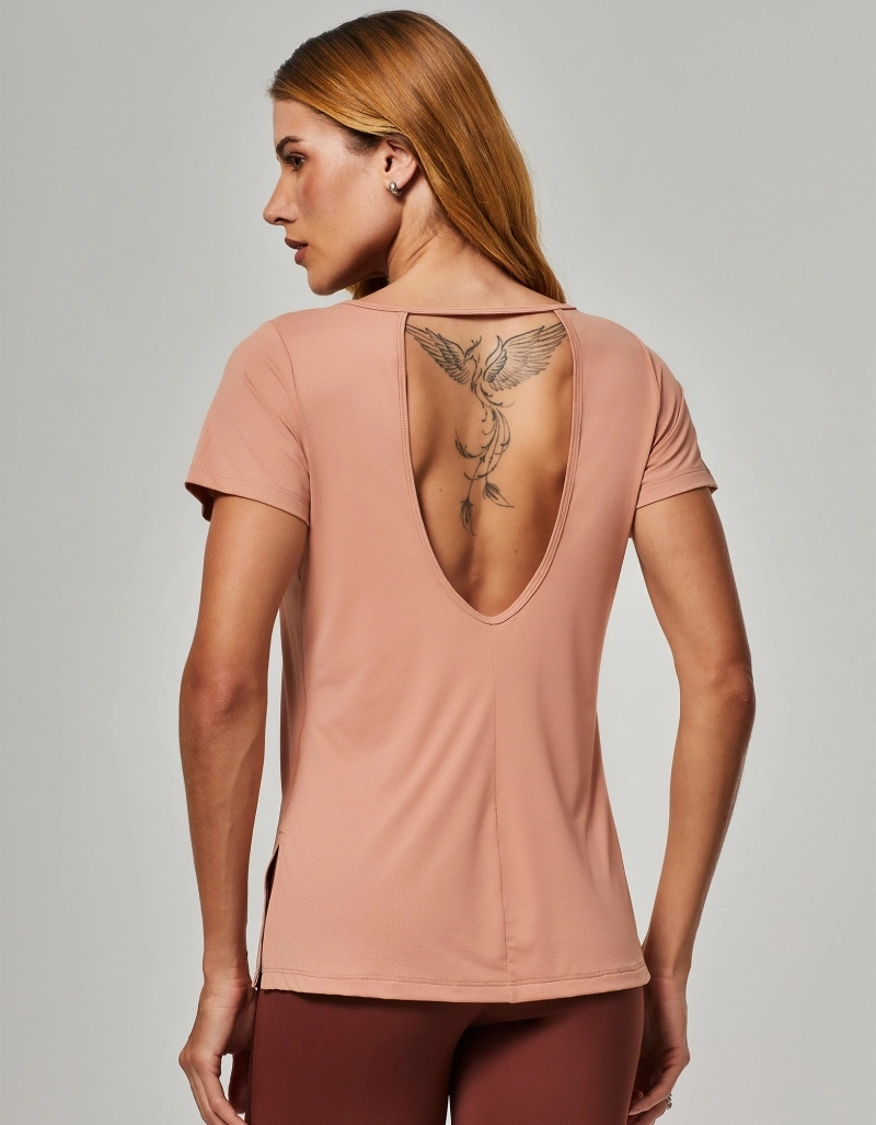 Vestem - Blusa Manga Curta Costas Abertas Harmony Nude Vintage - BMC841.O26.C0712
