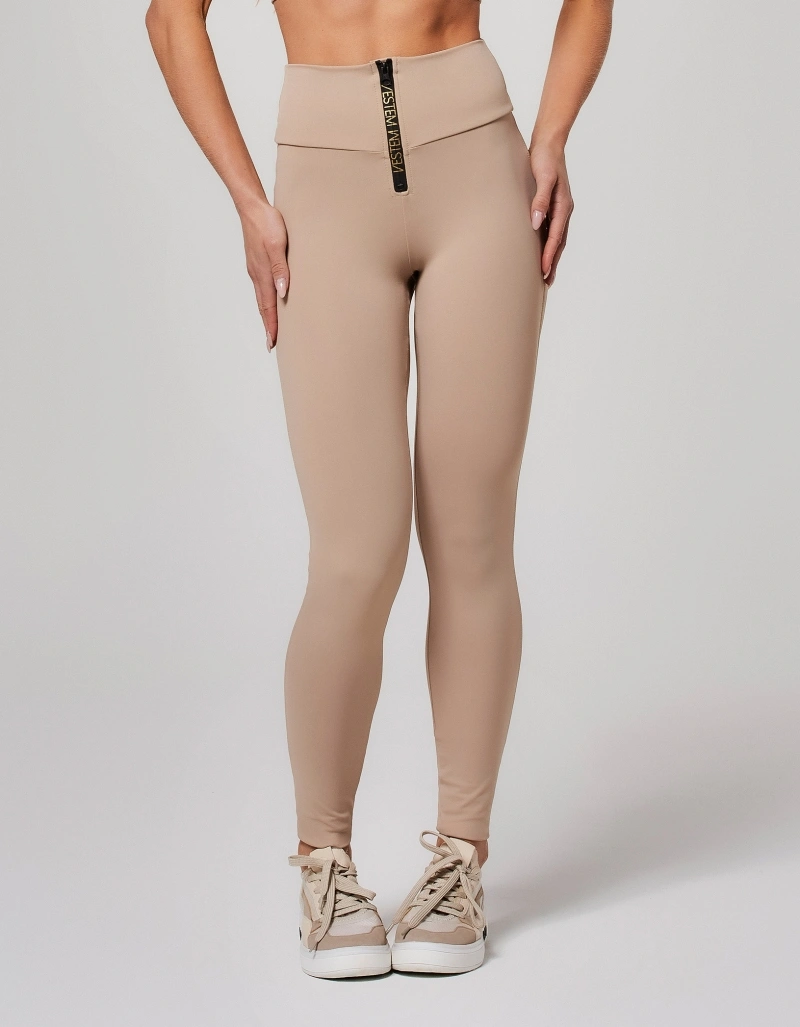 Vestem - Beige Nude Leggings with Zipper - FS1584.O26.C0689