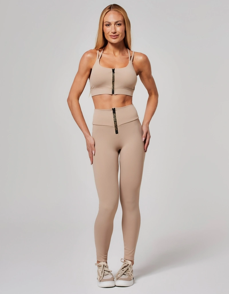 Vestem - Beige Nude Leggings with Zipper - FS1584.O26.C0689