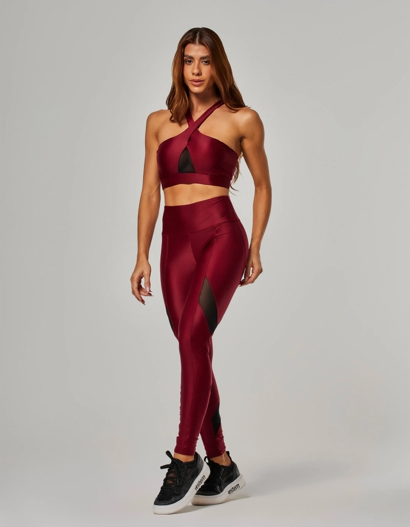 Vestem - Legging Shape Up com Tule Thalia Vermelho Carmim - FS1588.O26.C0548