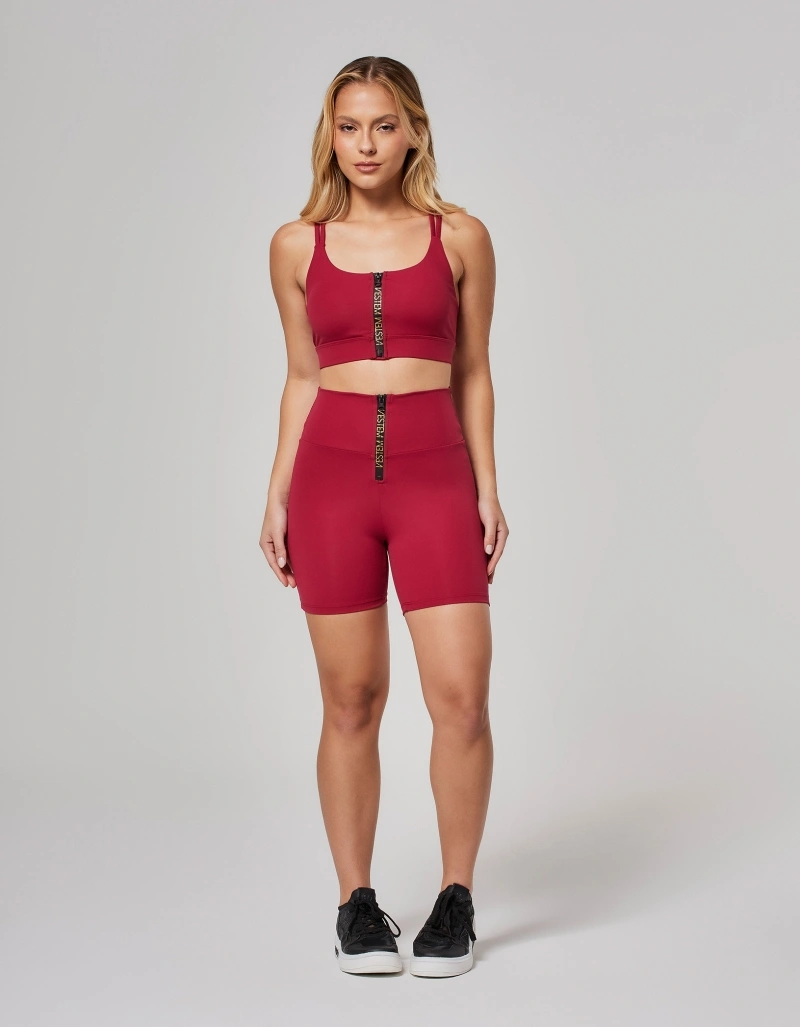 Vestem - Maya Cherry Red Shape Up Shorts with Zipper - SH766.O26.C0641