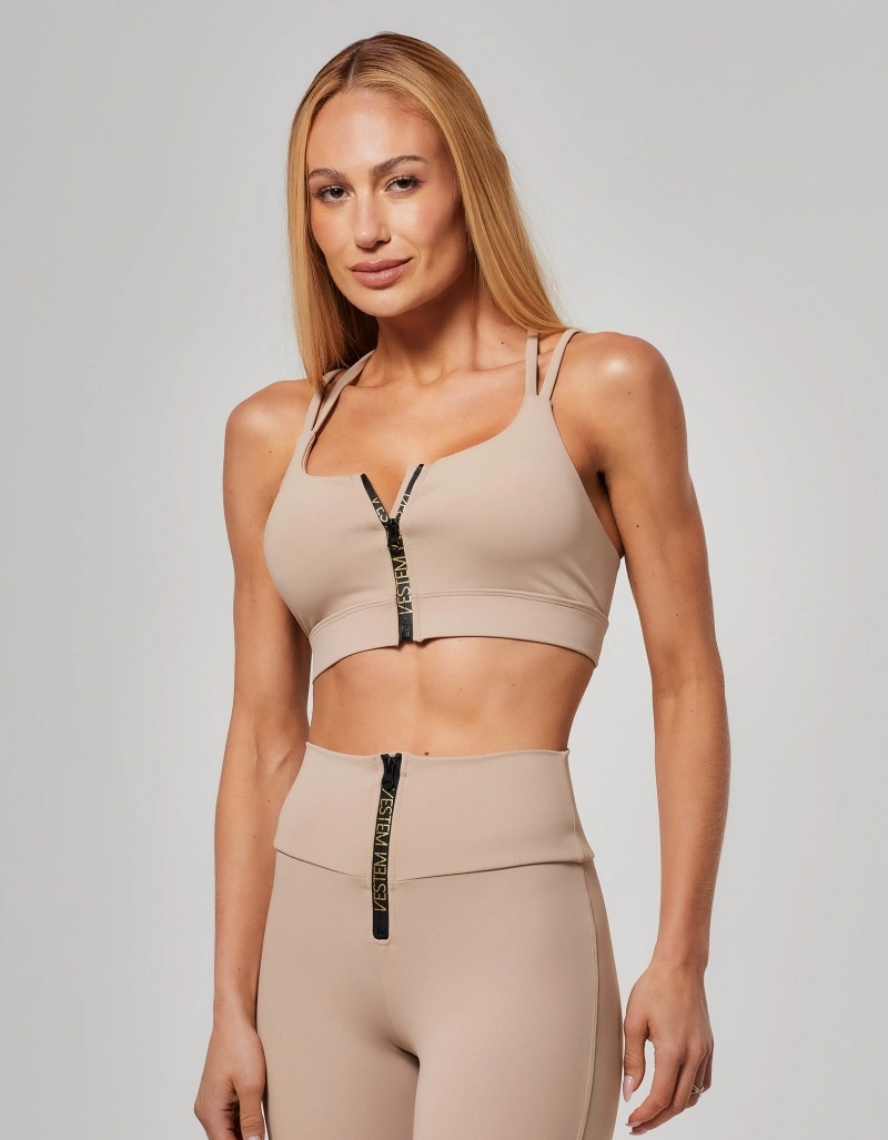 Vestem - Medium Support Top with Zipper Maya Beige Nude - TOP1242.O26.C0689