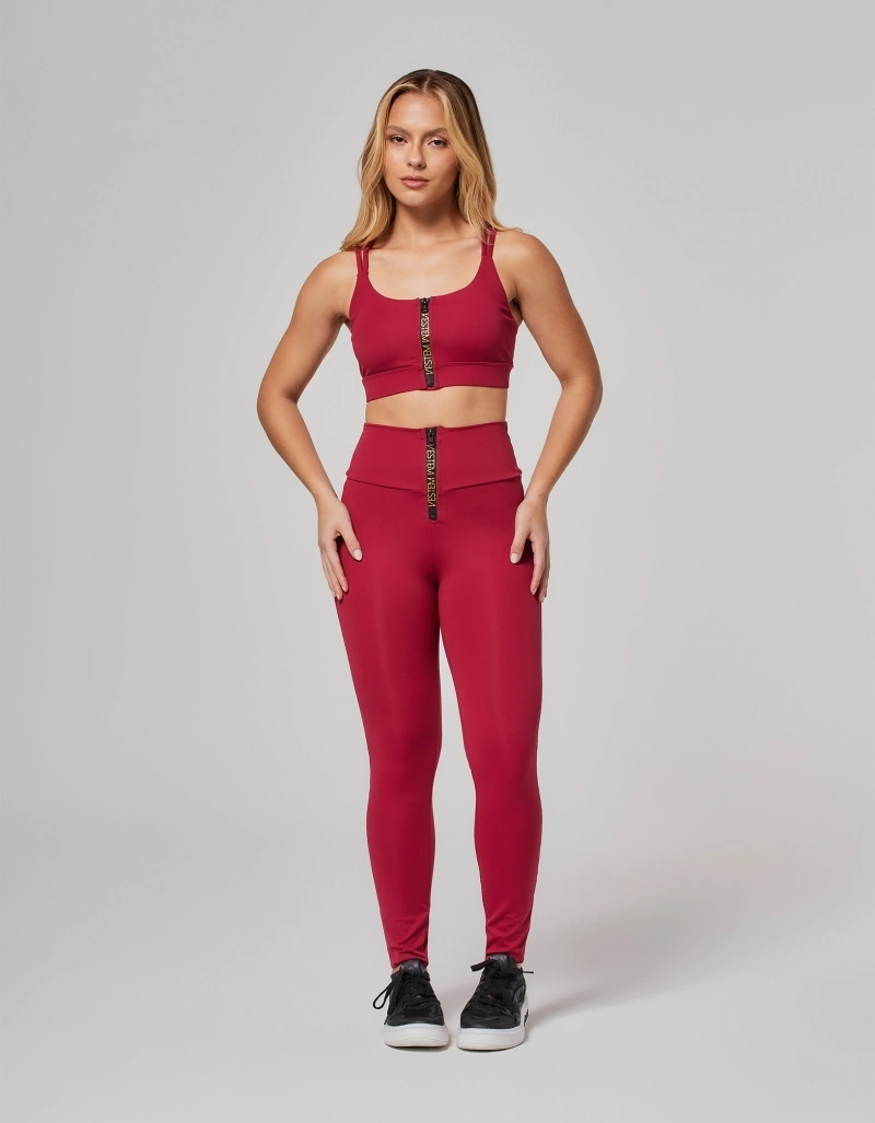 Vestem - Medium Support Top with Zipper Maya Cherry Red - TOP1242.O26.C0641