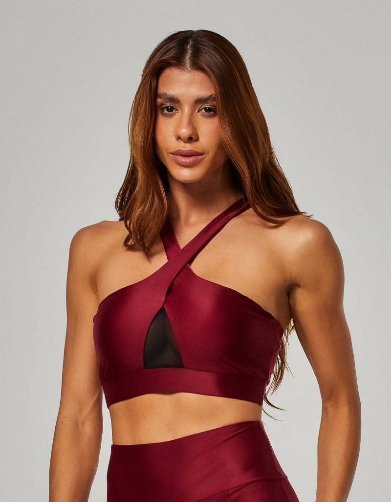 Vestem - Top Media Sustentação com Tule Thalia Vermelho Carmim - TOP1247.O26.C0548