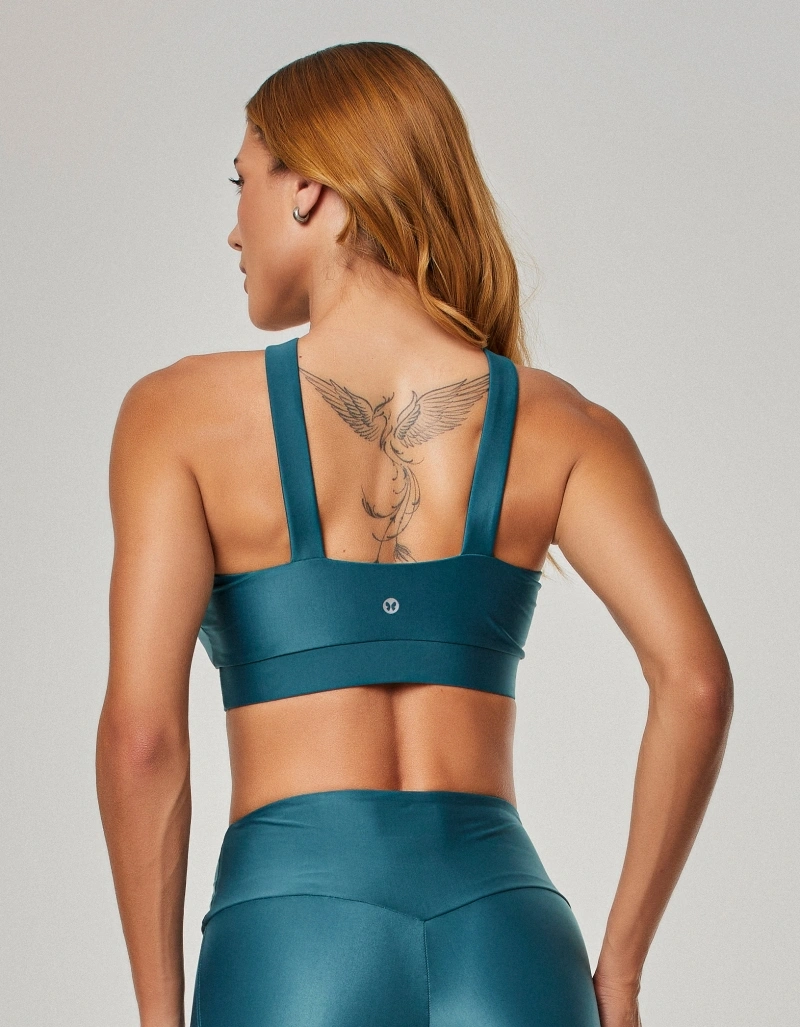 Vestem - Top Media Sustentação com Tule Thalia Verde Esmeralda - TOP1247.O26.C0706