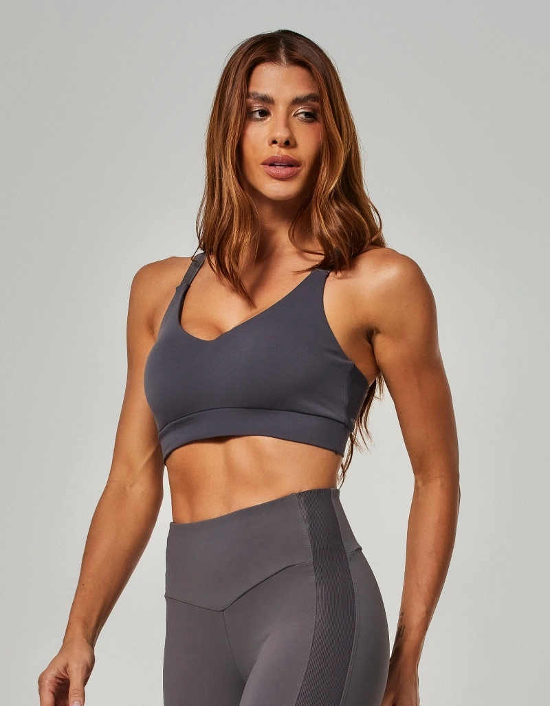 Vestem - Top Média Sustentação Harmony Cinza Carbono - TOP1256.O26.C0549