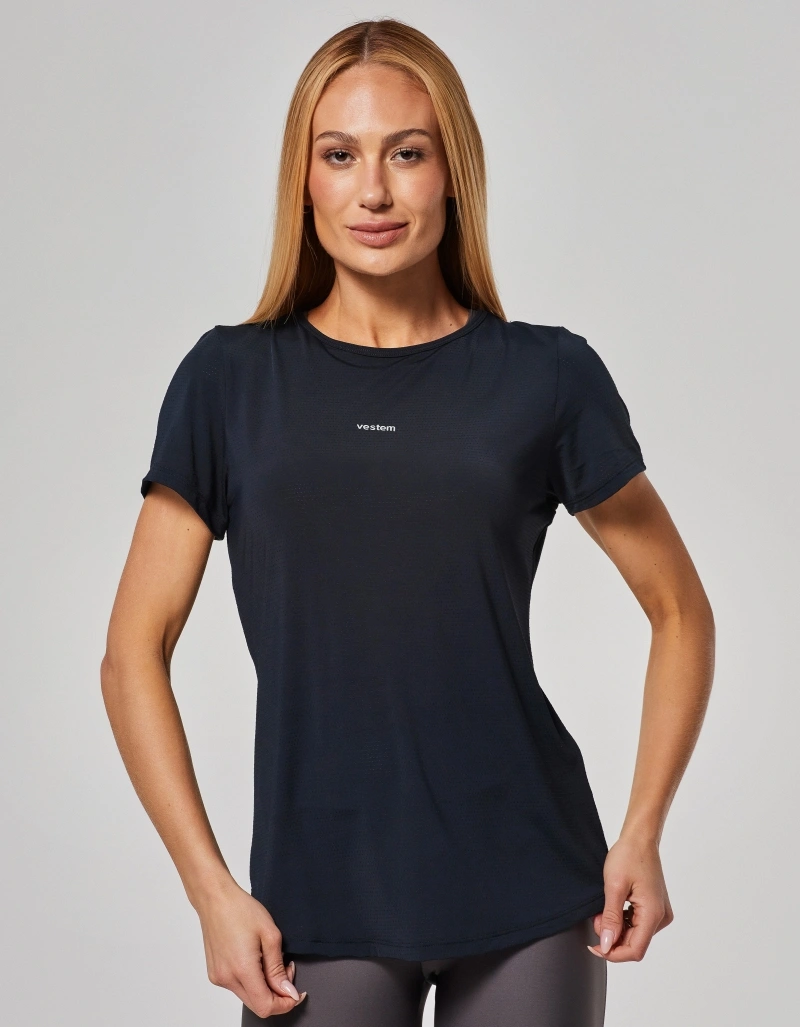 Vestem - Freya Black Short Sleeve Shirt with Overlapping Back - BMC117.O26.C0002