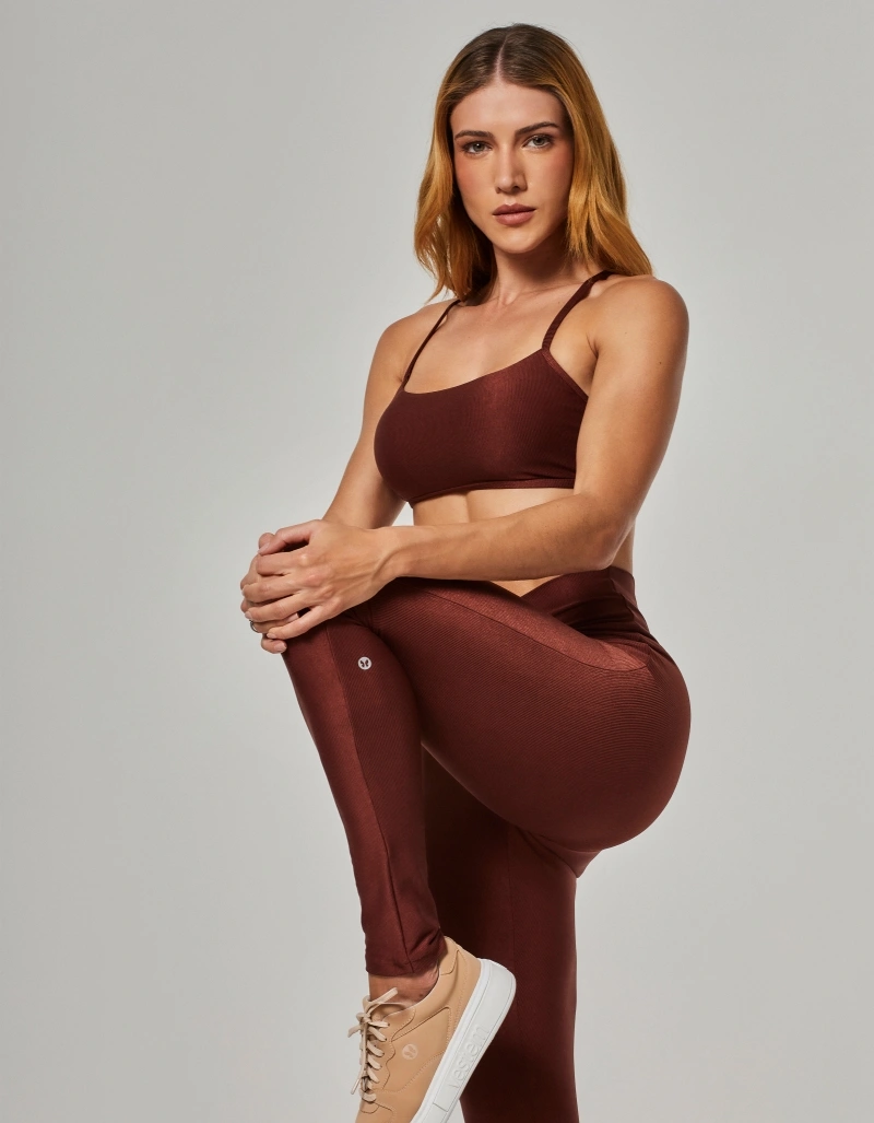 Vestem - Legging Shape Up Transpassada Tulip Marrom Sépia - FS1466.O26.C0697