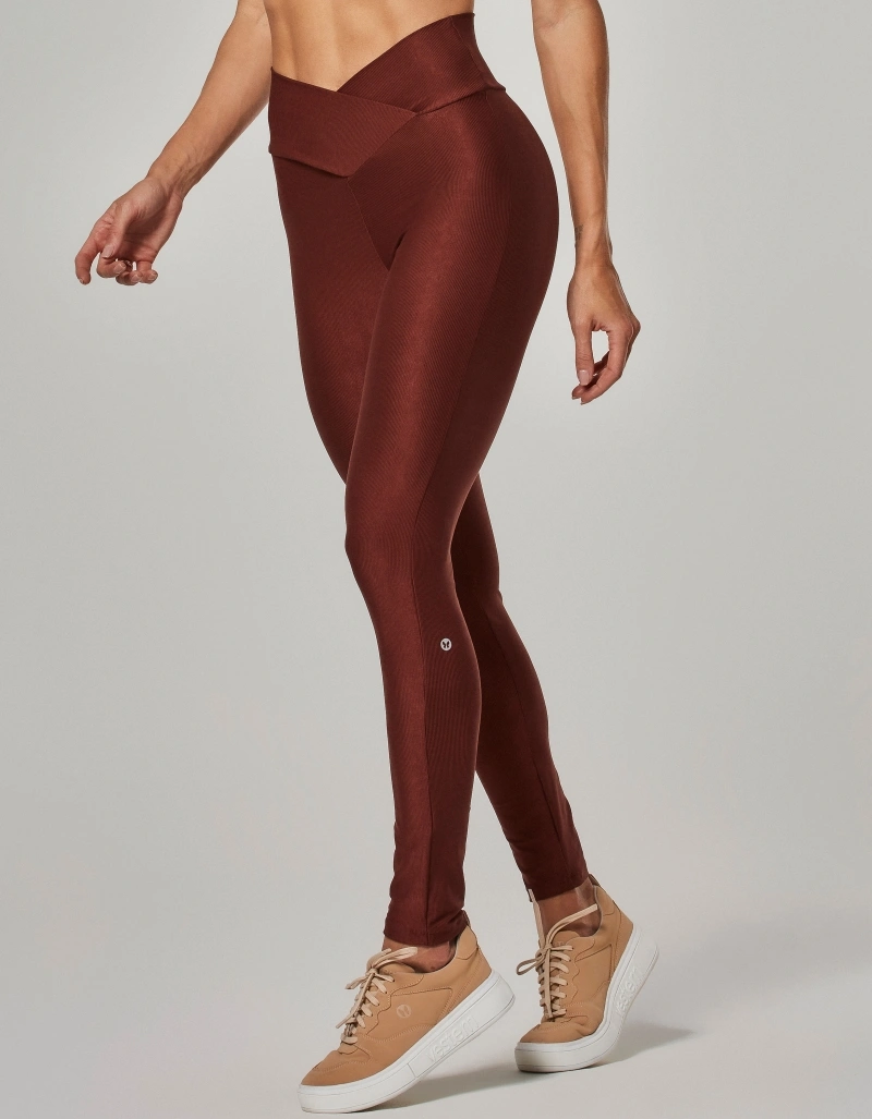 Vestem - Legging Shape Up Transpassada Tulip Marrom Sépia - FS1466.O26.C0697