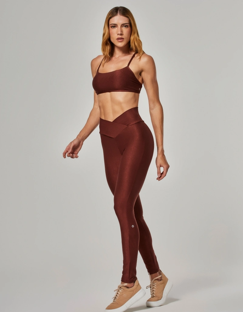 Vestem - Legging Shape Up Transpassada Tulip Marrom Sépia - FS1466.O26.C0697