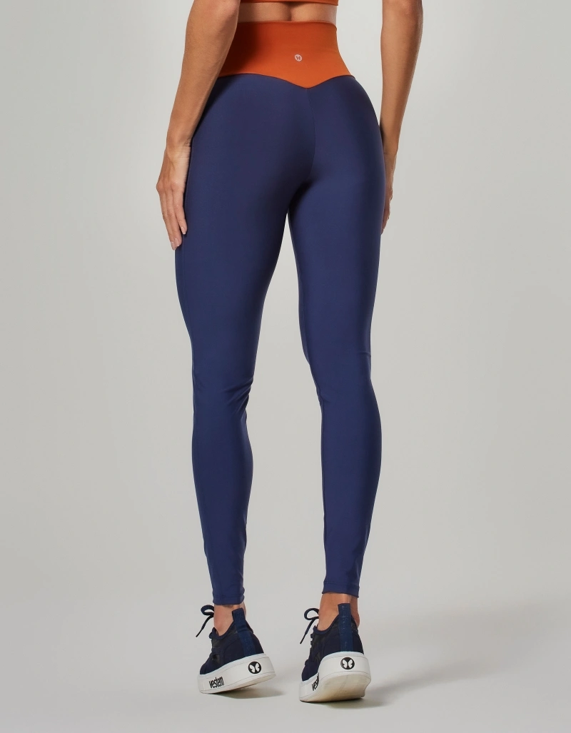 Vestem - Yara Dark Navy Two-Tone Wrap-Around Shape-Up Leggings - FS1594.O26.C0173