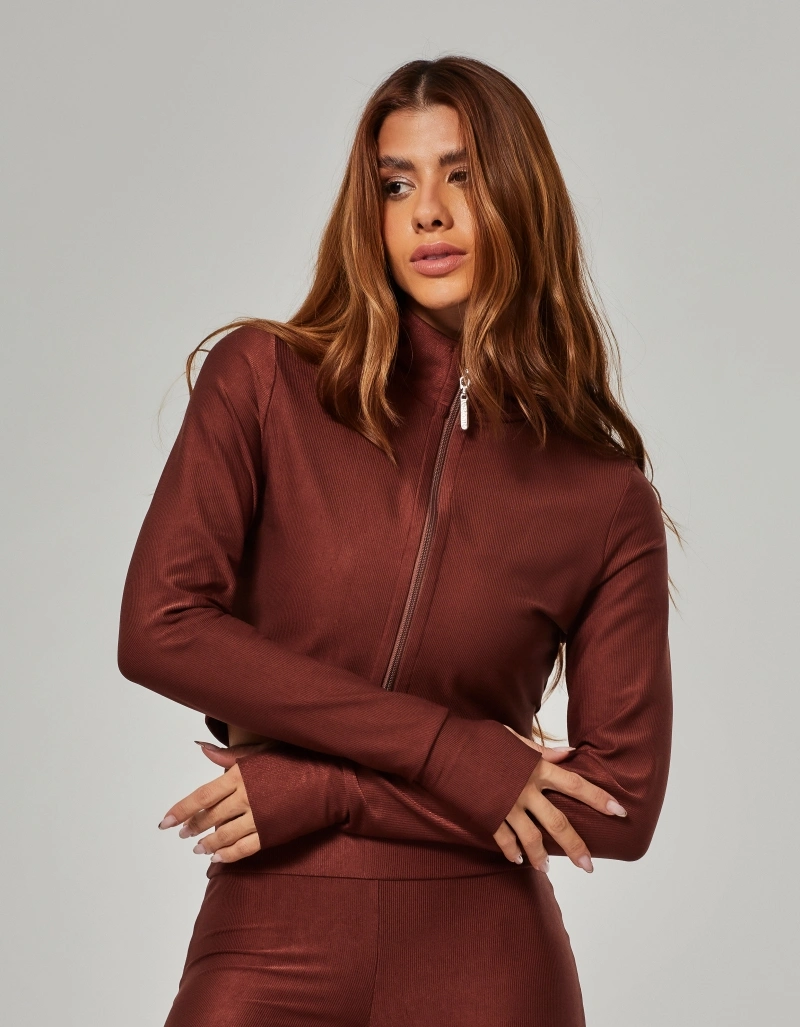 Vestem - Jaqueta Cropped com Dedeira Leona Marrom Sépia - JAC275.O26.C0697