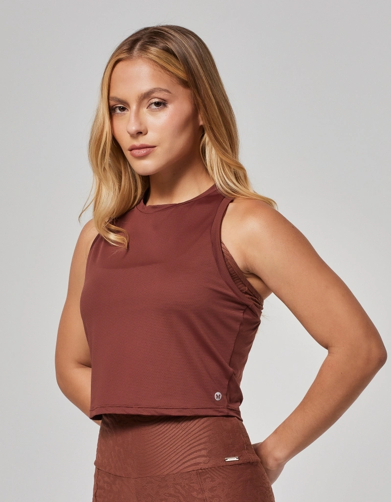 Vestem - Regata Cropped Juliana Marrom Couro - REG858.O26.C0711