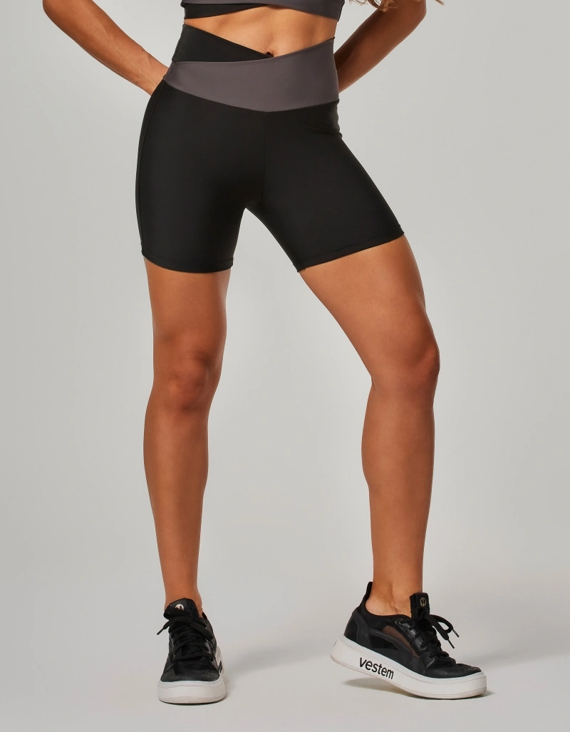 Vestem - Shorts Shape Up Transpasssado Bicolor Yara Preto - SH777.O26.C0002