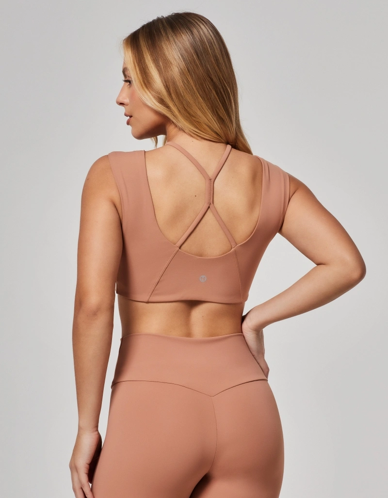 Vestem - Top Media Support with Sleeves Daphne Hazelnut Brown - TOP1229.O26.C0705