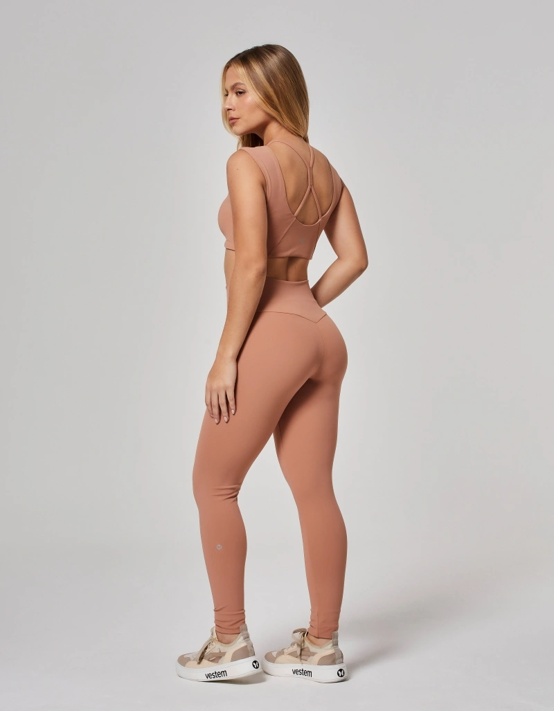 Vestem - Top Media Support with Sleeves Daphne Hazelnut Brown - TOP1229.O26.C0705