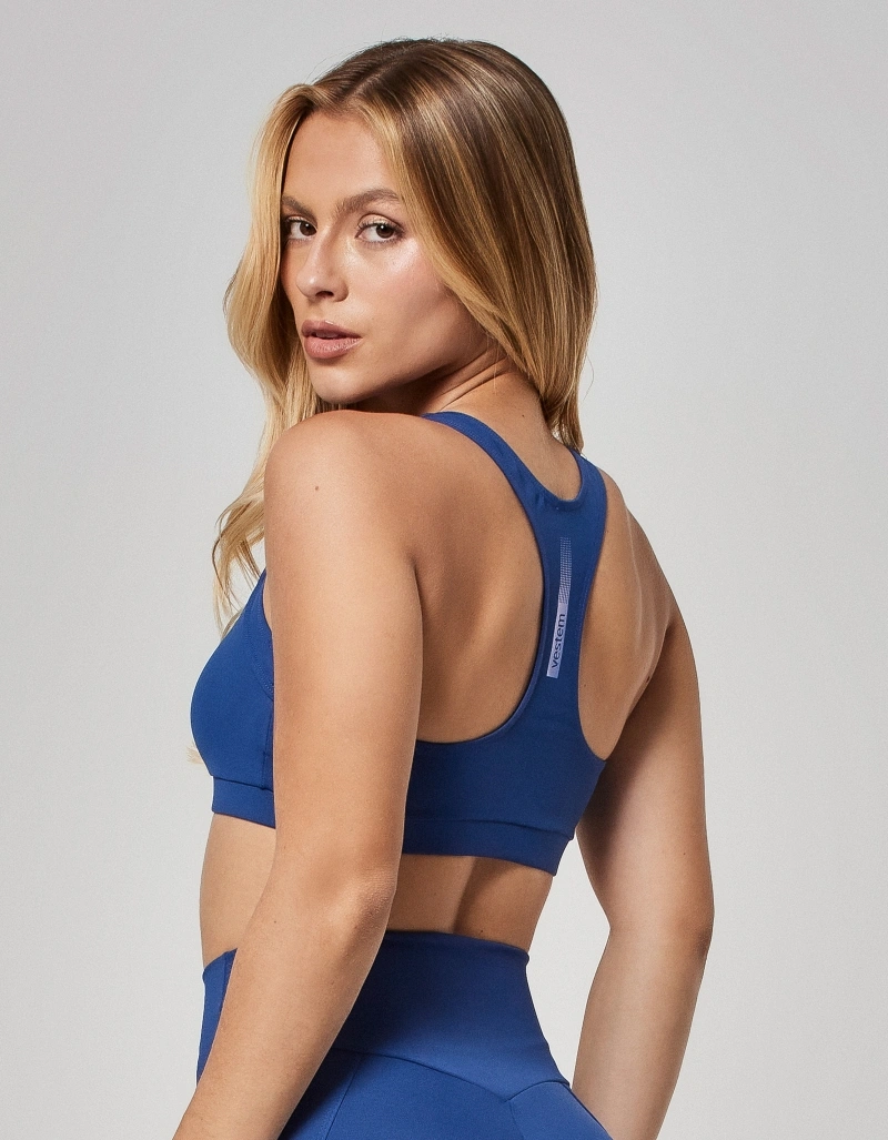 Vestem - Top Alta Sustentação com Abertura Freya Azul Marinho - TOP1231.O26.C0028