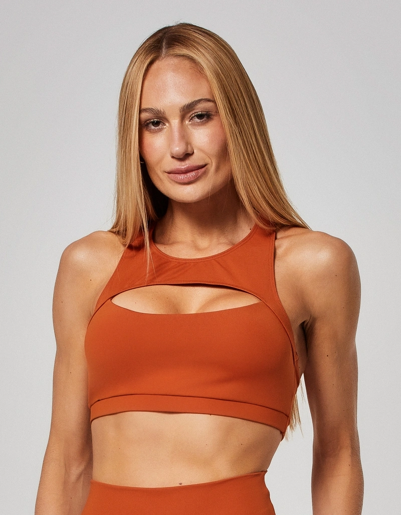 Vestem - High-Support Top with Opening, Freya Rust Brown - TOP1231.O26.C0690