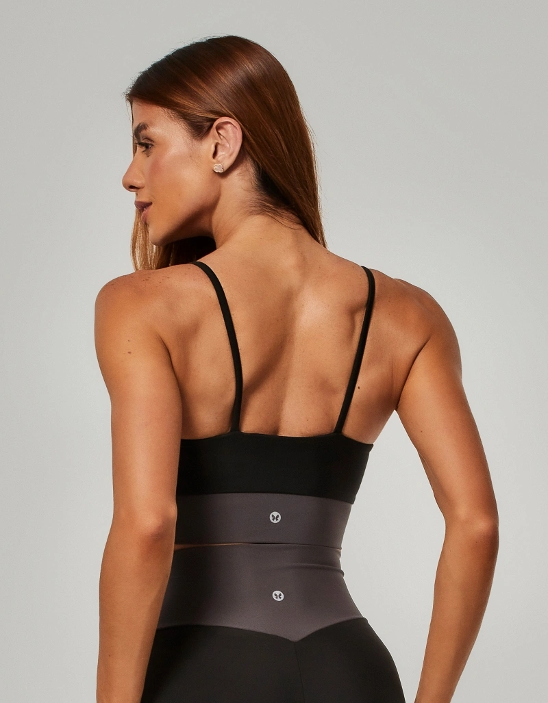 Vestem - Top Medium Support Crossover Two-Tone Yara Black - TOP1253.O26.C0002