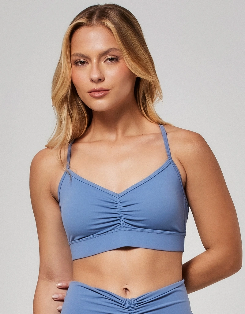 Vestem - Lightweight Support Top with Ruched Detail, Daphne Pacific Blue - TOP1264.O26.C0704