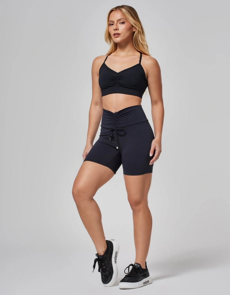 Vestem - Top Leve Sustentação Franzido Daphne Preto - TOP1264.O26.C0002