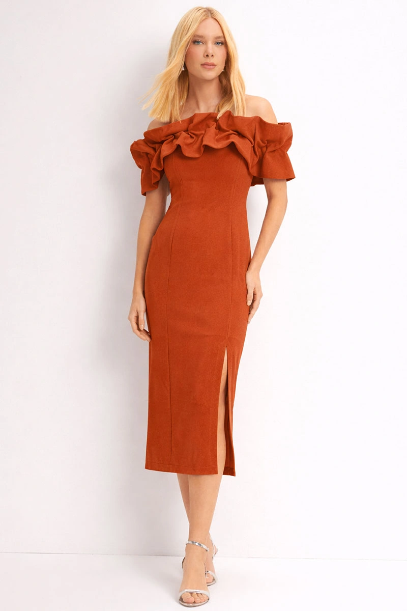 Miss Misses - Vestido Sabrina Marrom - 54464214