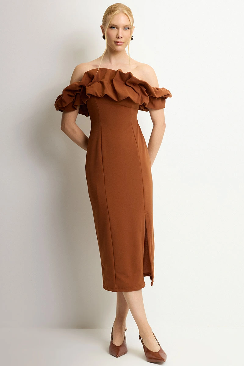 Miss Misses - Vestido Sabrina Marrom - 54464214