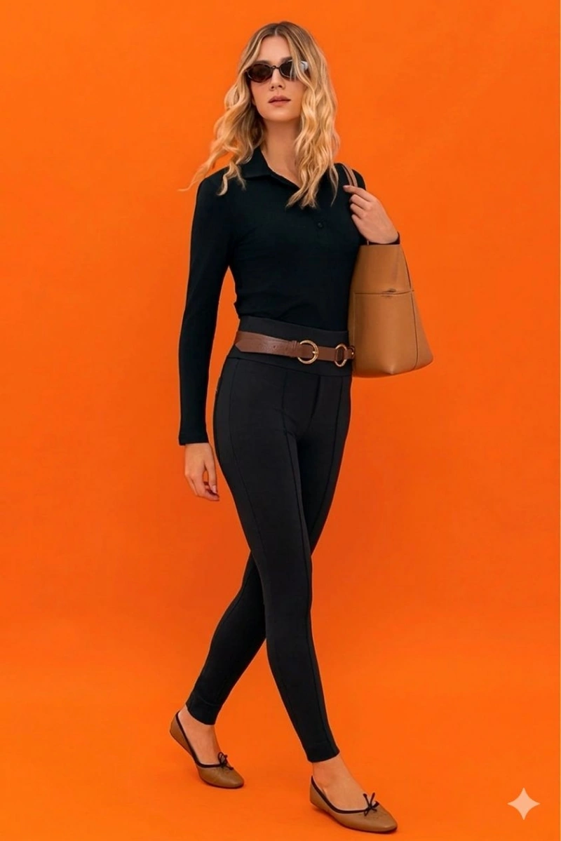 Hidrogênio - CALÇA MONTARIA C/ NERVURA E BOLSOS PRETO - 20738001