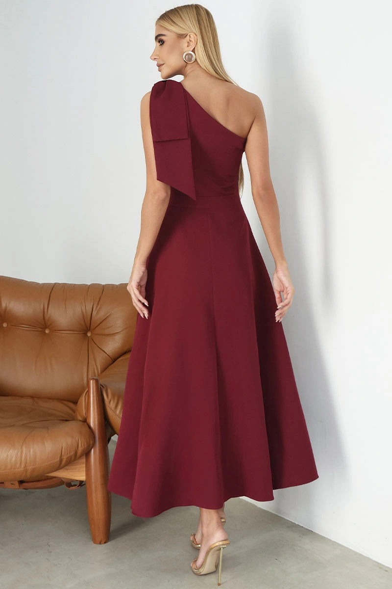 Miss Misses - Vestido Glaucia Midi Vinho - 54625006