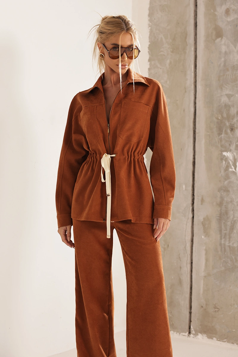 Dot Clothing - Set Dot Clothing Ariane Caramel Jacket and Pants - 2998BEGE