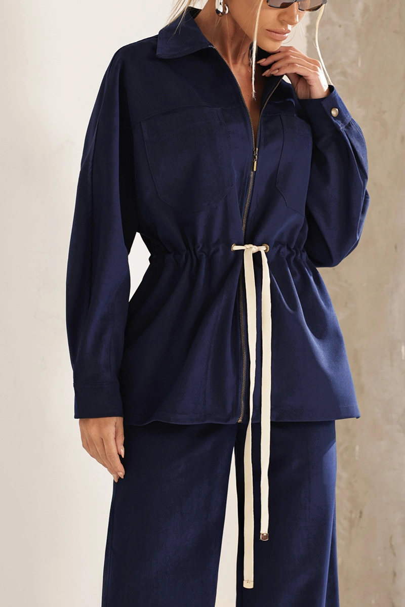 Dot Clothing - Set Dot Clothing Ariane Navy Blue Jacket and Pants - 2998AZUL