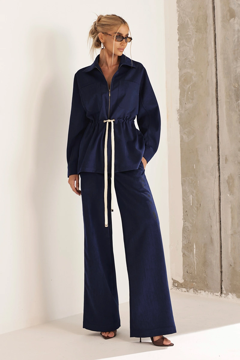 Dot Clothing - Set Dot Clothing Ariane Navy Blue Jacket and Pants - 2998AZUL