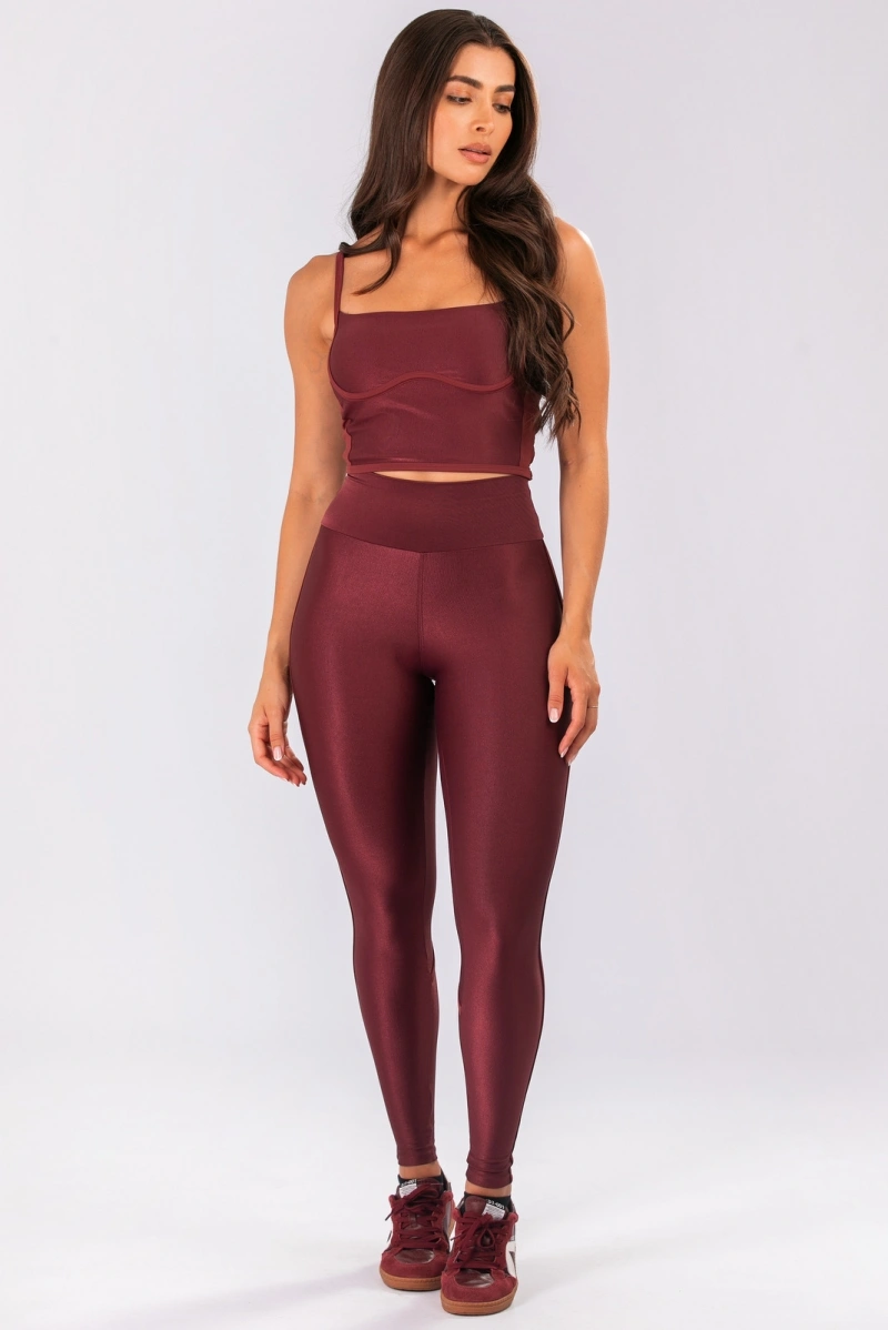 Lets Gym - Cropped Harmony Burgundy - 2956BG