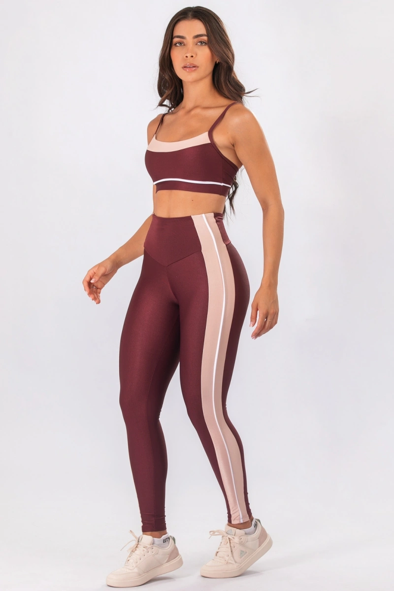 Lets Gym - Leeds Burgundy Leggings - 3277BG
